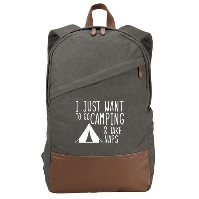 Camping And Napping Cotton Canvas Backpack