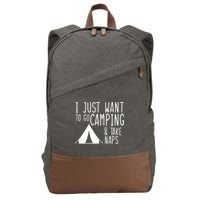 Camping And Napping Cotton Canvas Backpack