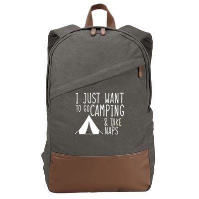 Camping And Napping Cotton Canvas Backpack