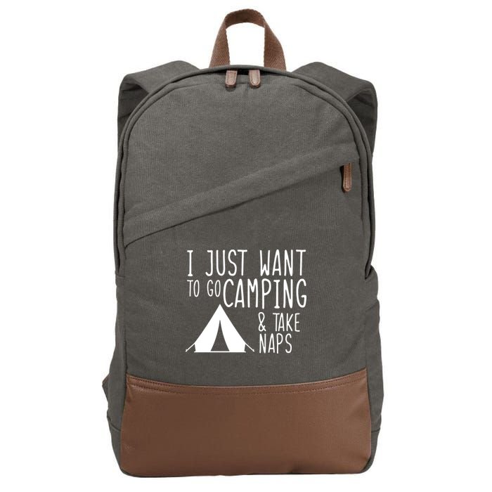 Camping And Napping Cotton Canvas Backpack