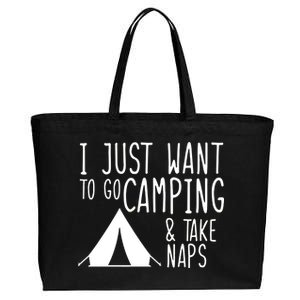 Camping And Napping Cotton Canvas Jumbo Tote