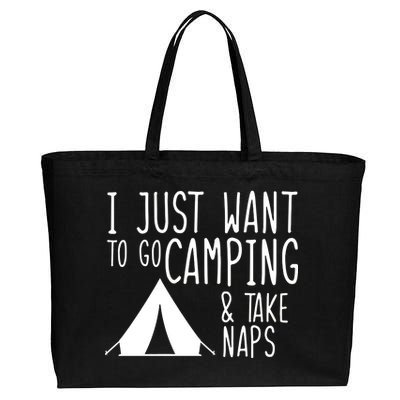 Camping And Napping Cotton Canvas Jumbo Tote