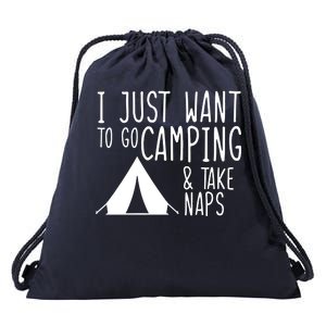 Camping And Napping Drawstring Bag