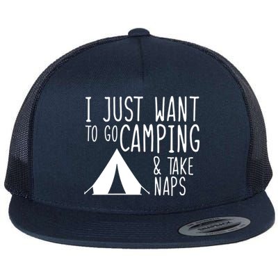 Camping And Napping Flat Bill Trucker Hat