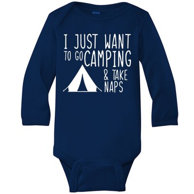 Camping And Napping Baby Long Sleeve Bodysuit