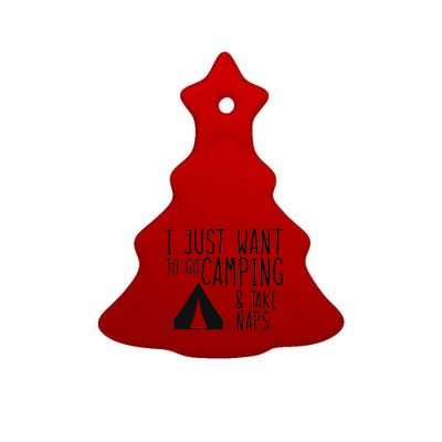 Camping And Napping Ceramic Tree Ornament