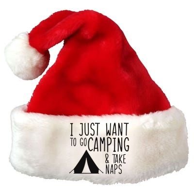 Camping And Napping Premium Christmas Santa Hat