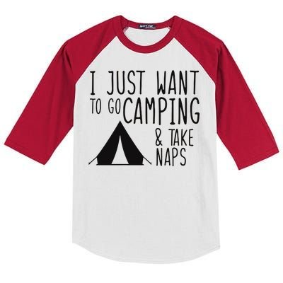 Camping And Napping Kids Colorblock Raglan Jersey