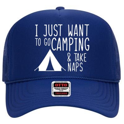 Camping And Napping High Crown Mesh Back Trucker Hat