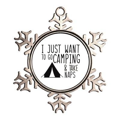 Camping And Napping Metallic Star Ornament