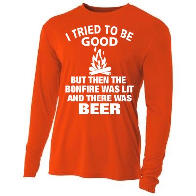 Camping Bonfire And Beer Cooling Performance Long Sleeve Crew