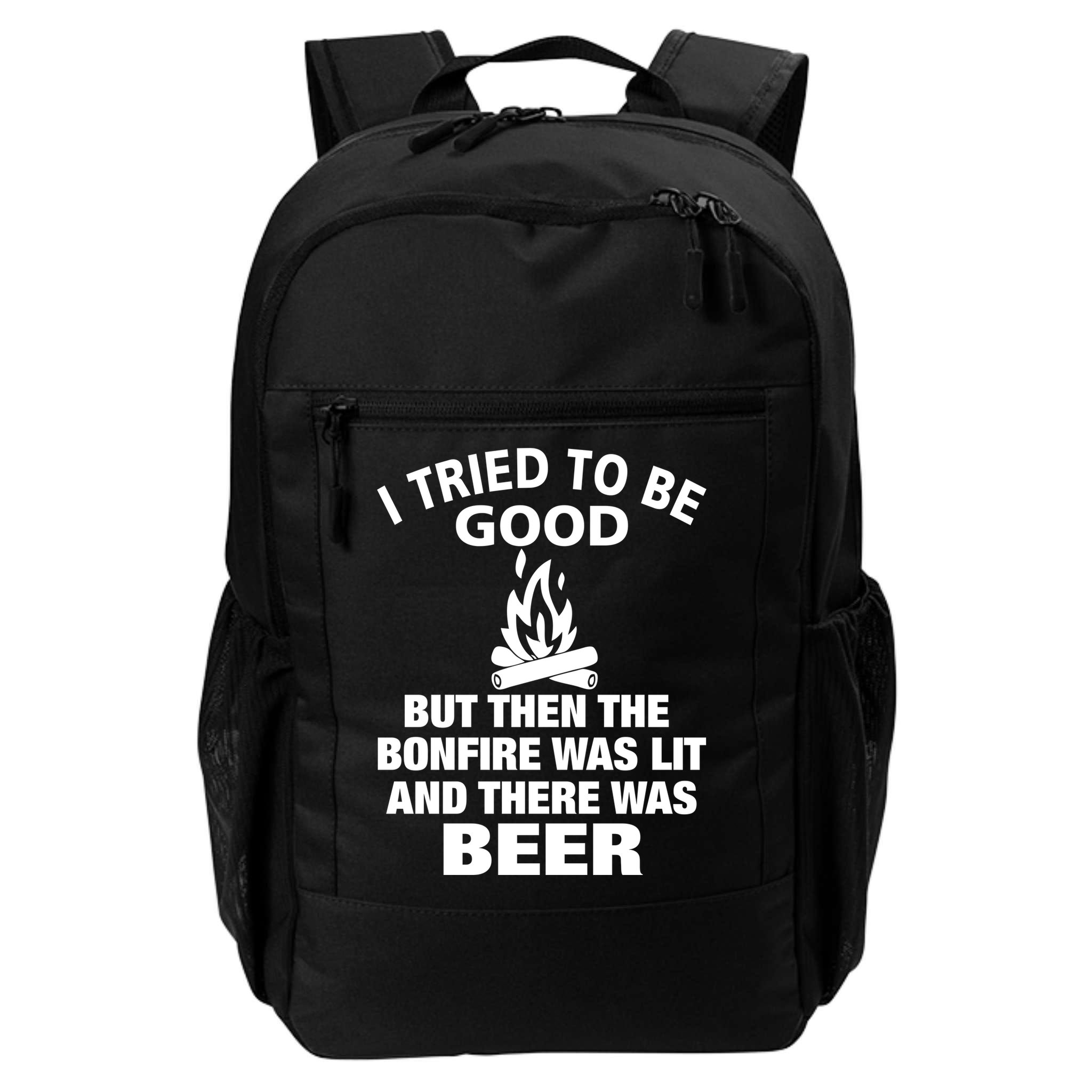 Camping Bonfire And Beer Backpack