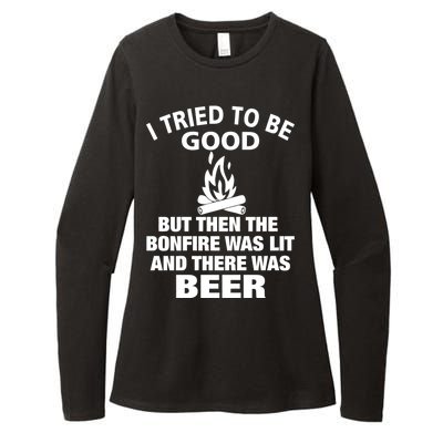 Camping Bonfire And Beer Womens CVC Long Sleeve Shirt