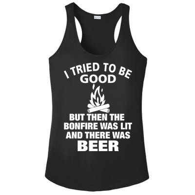 Camping Bonfire And Beer Ladies PosiCharge Competitor Racerback Tank