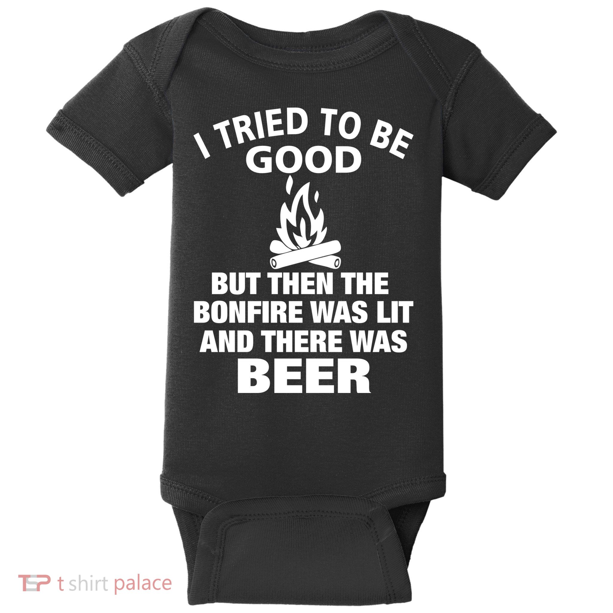 Camping Bonfire And Beer Baby Bodysuit