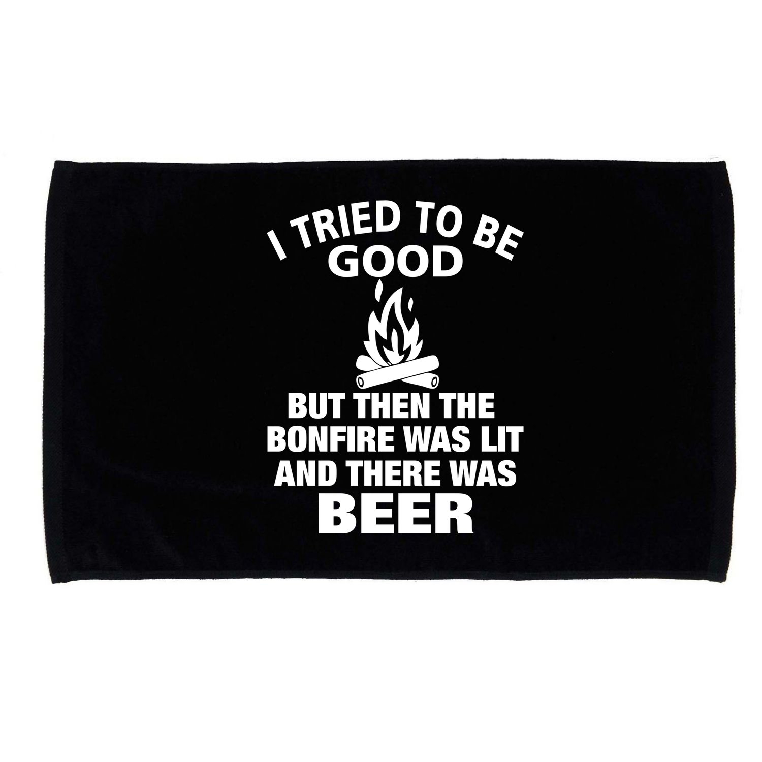 Camping Bonfire And Beer Microfiber Hand Towel