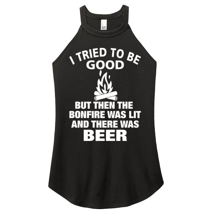 Camping Bonfire And Beer Women's Perfect Tri Rocker Tank