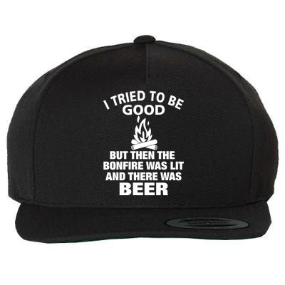 Camping Bonfire And Beer Wool Snapback Cap