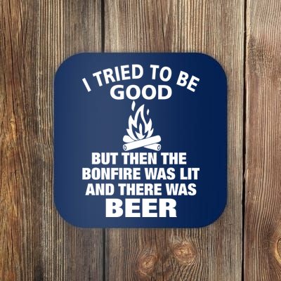 Camping Bonfire And Beer Coaster