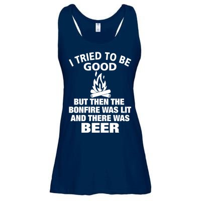 Camping Bonfire And Beer Ladies Essential Flowy Tank