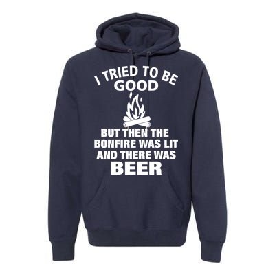 Camping Bonfire And Beer Premium Hoodie