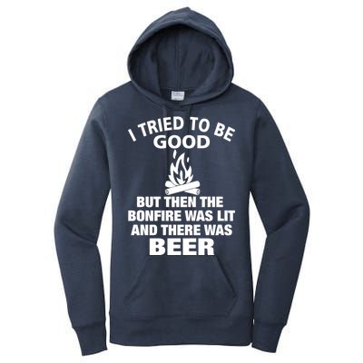 Camping Bonfire And Beer Women's Pullover Hoodie