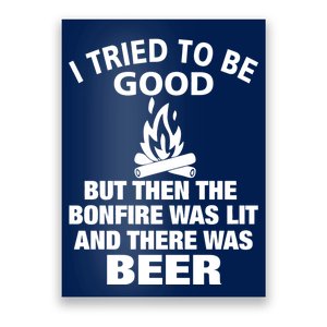 Camping Bonfire And Beer Poster