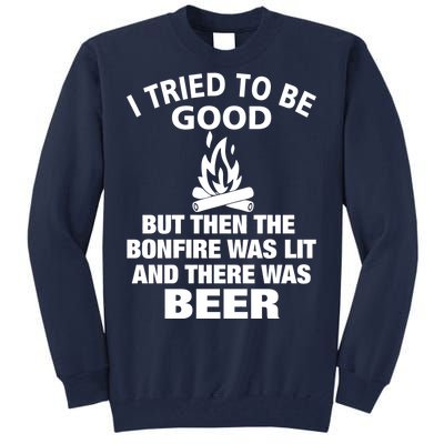 Camping Bonfire And Beer Tall Sweatshirt