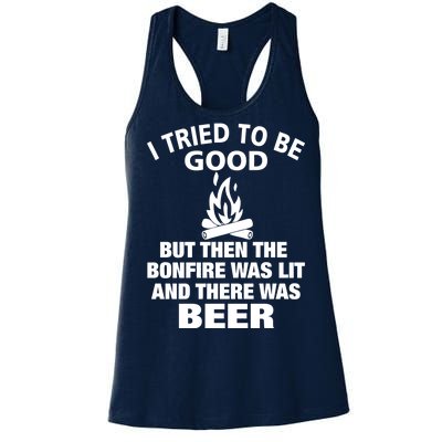 Camping Bonfire And Beer Women's Racerback Tank