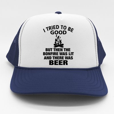 Camping Bonfire And Beer Trucker Hat