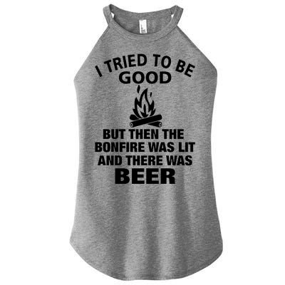 Camping Bonfire And Beer Women's Perfect Tri Rocker Tank