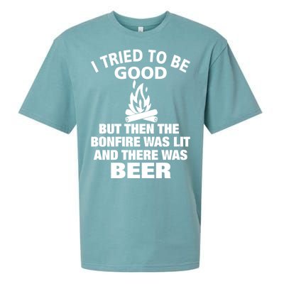 Camping Bonfire And Beer Sueded Cloud Jersey T-Shirt