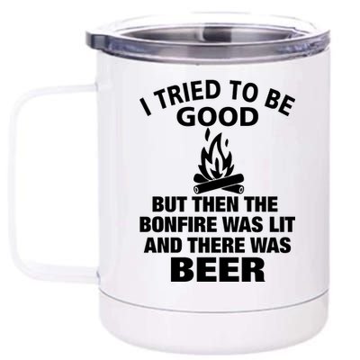 Camping Bonfire And Beer 12 oz Stainless Steel Tumbler Cup