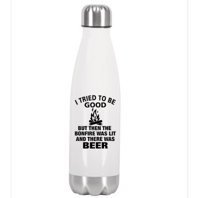 Camping Bonfire And Beer Stainless Steel Insulated Water Bottle