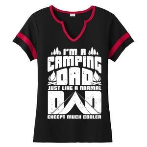 Camping Dad Ladies Halftime Notch Neck Tee