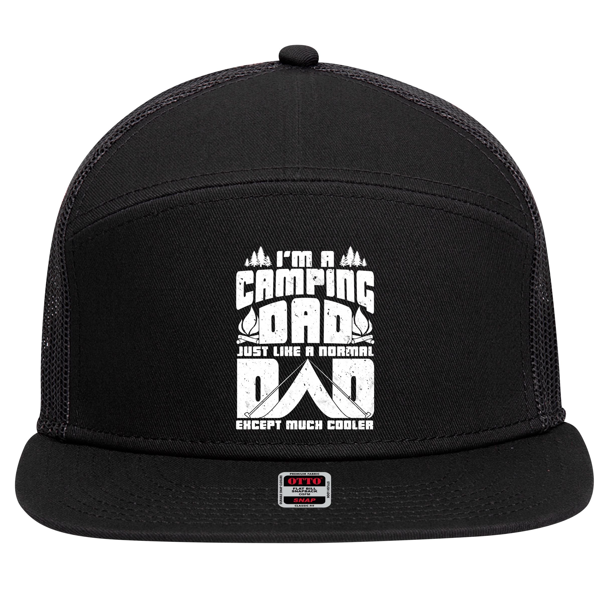 Camping Dad 7 Panel Mesh Trucker Snapback Hat