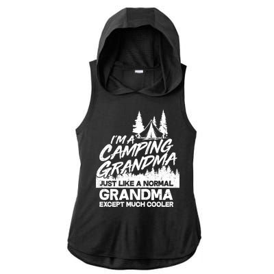 Camping Grandma Ladies PosiCharge Tri-Blend Wicking Draft Hoodie Tank