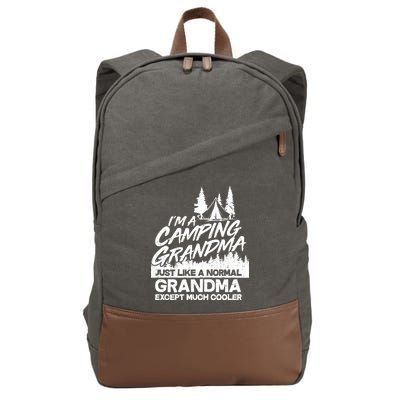 Camping Grandma Cotton Canvas Backpack