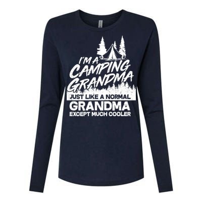 Camping Grandma Womens Cotton Relaxed Long Sleeve T-Shirt