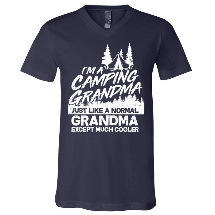 Camping Grandma V-Neck T-Shirt