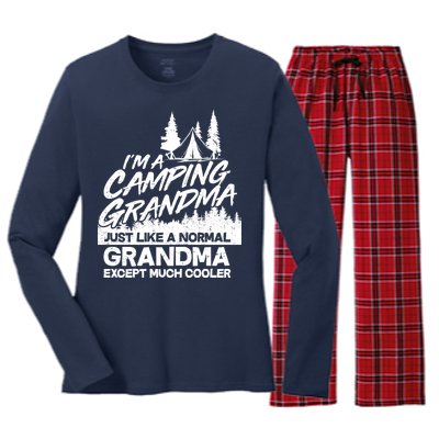 Camping Grandma Women's Long Sleeve Flannel Pajama Set 