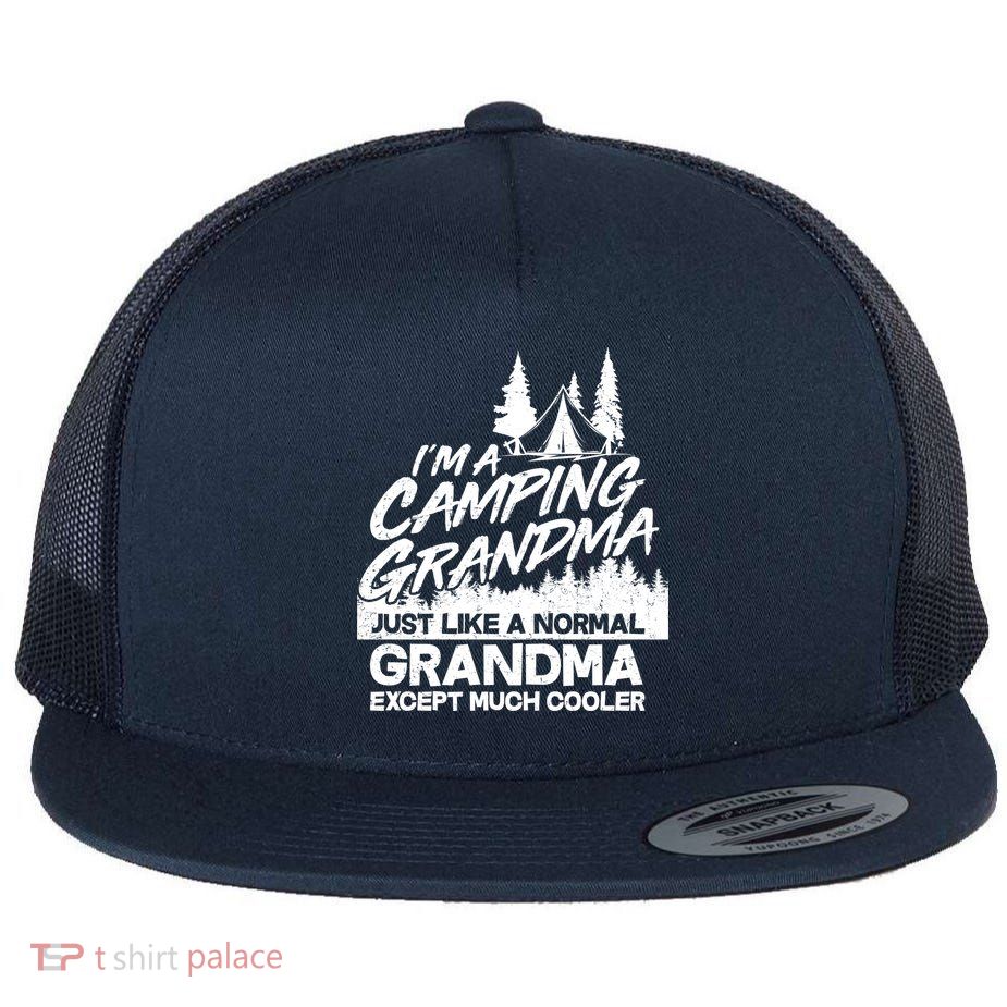 Camping Grandma Flat Bill Trucker Hat