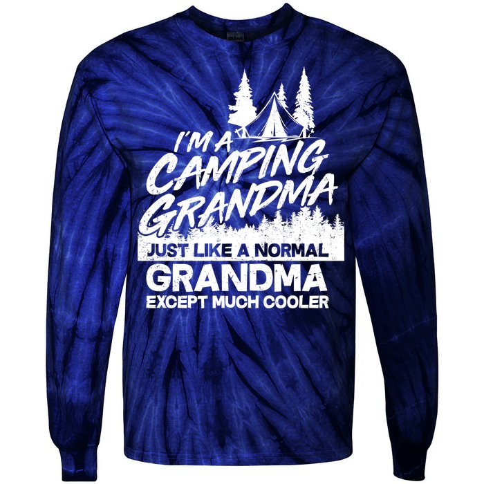 Camping Grandma Tie-Dye Long Sleeve Shirt