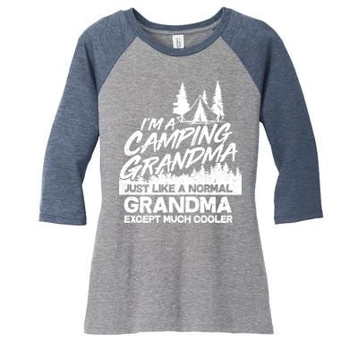 Camping Grandma Women's Tri-Blend 3/4-Sleeve Raglan Shirt