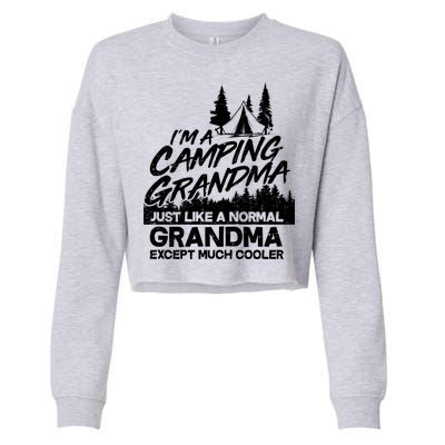 Camping Grandma Cropped Pullover Crew