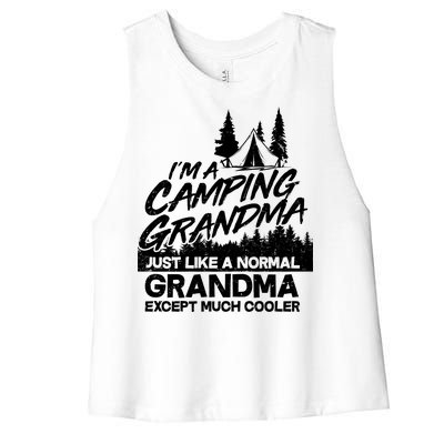 Camping Grandma Women's Racerback Cropped Tank