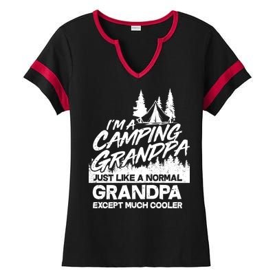 Camping Grandpa Ladies Halftime Notch Neck Tee