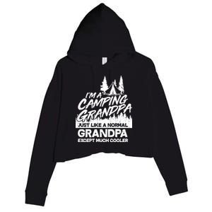 Camping Grandpa Crop Fleece Hoodie