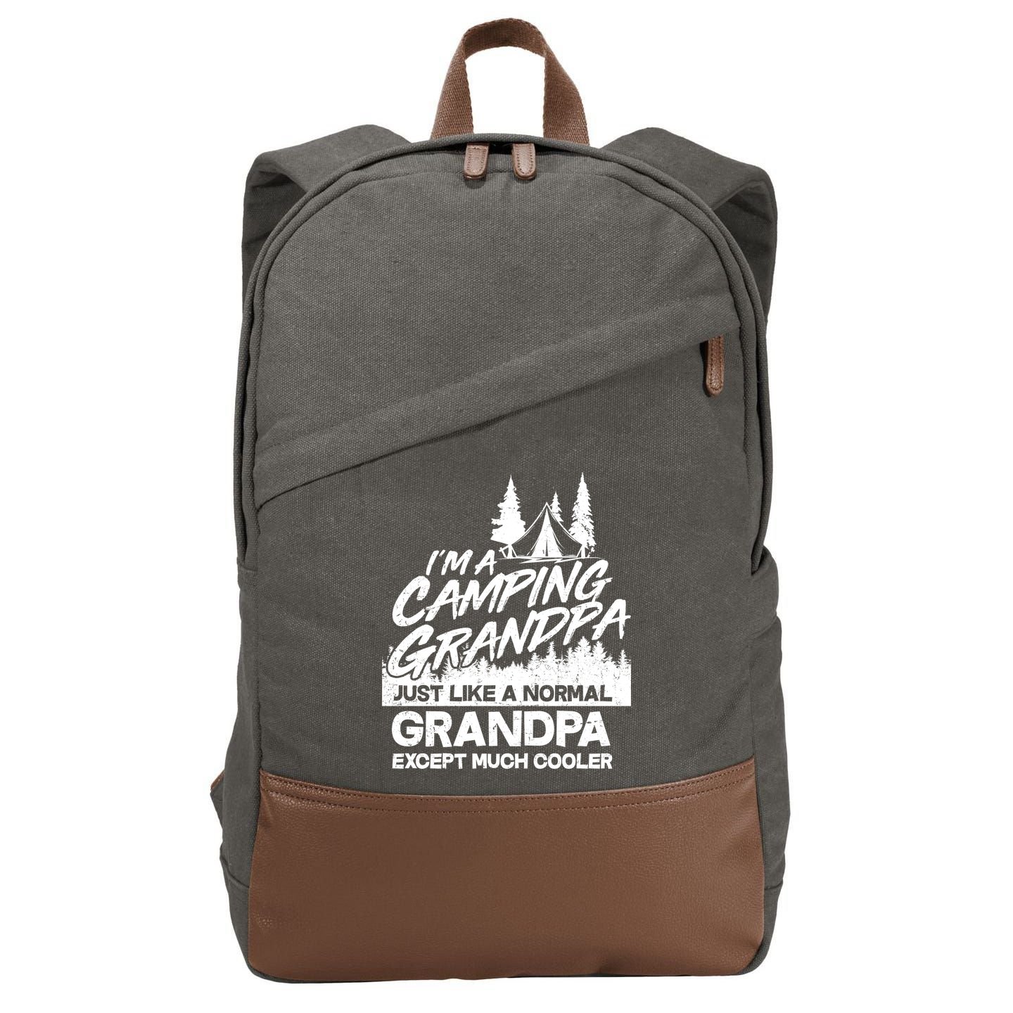 Camping Grandpa Cotton Canvas Backpack