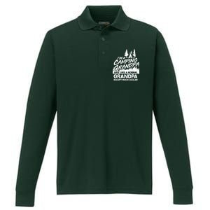 Camping Grandpa Performance Long Sleeve Polo